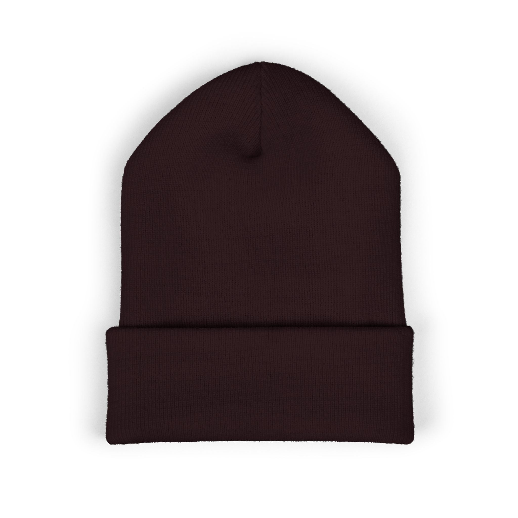 Embroidered 'S' Classic Cuffed Beanie — Minimal Monogram Knit Hat