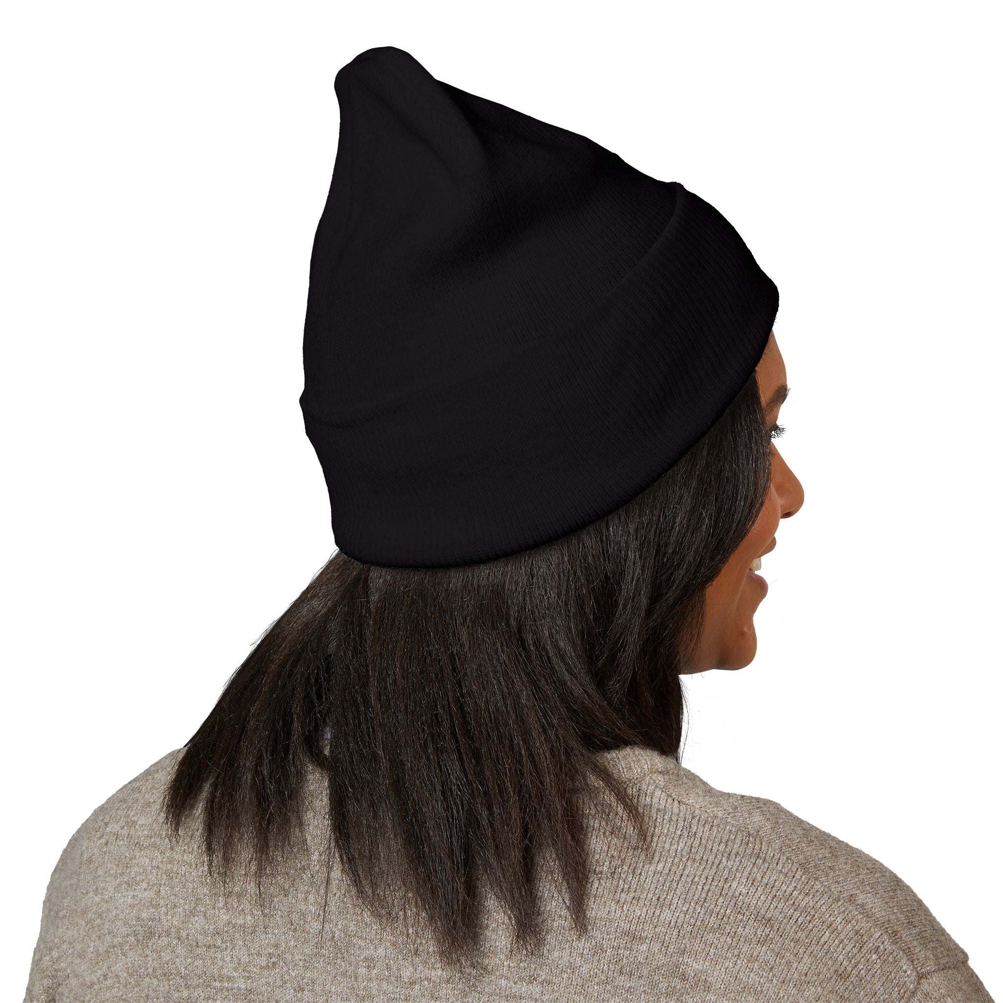 Embroidered 'S' Classic Cuffed Beanie — Minimal Monogram Knit Hat