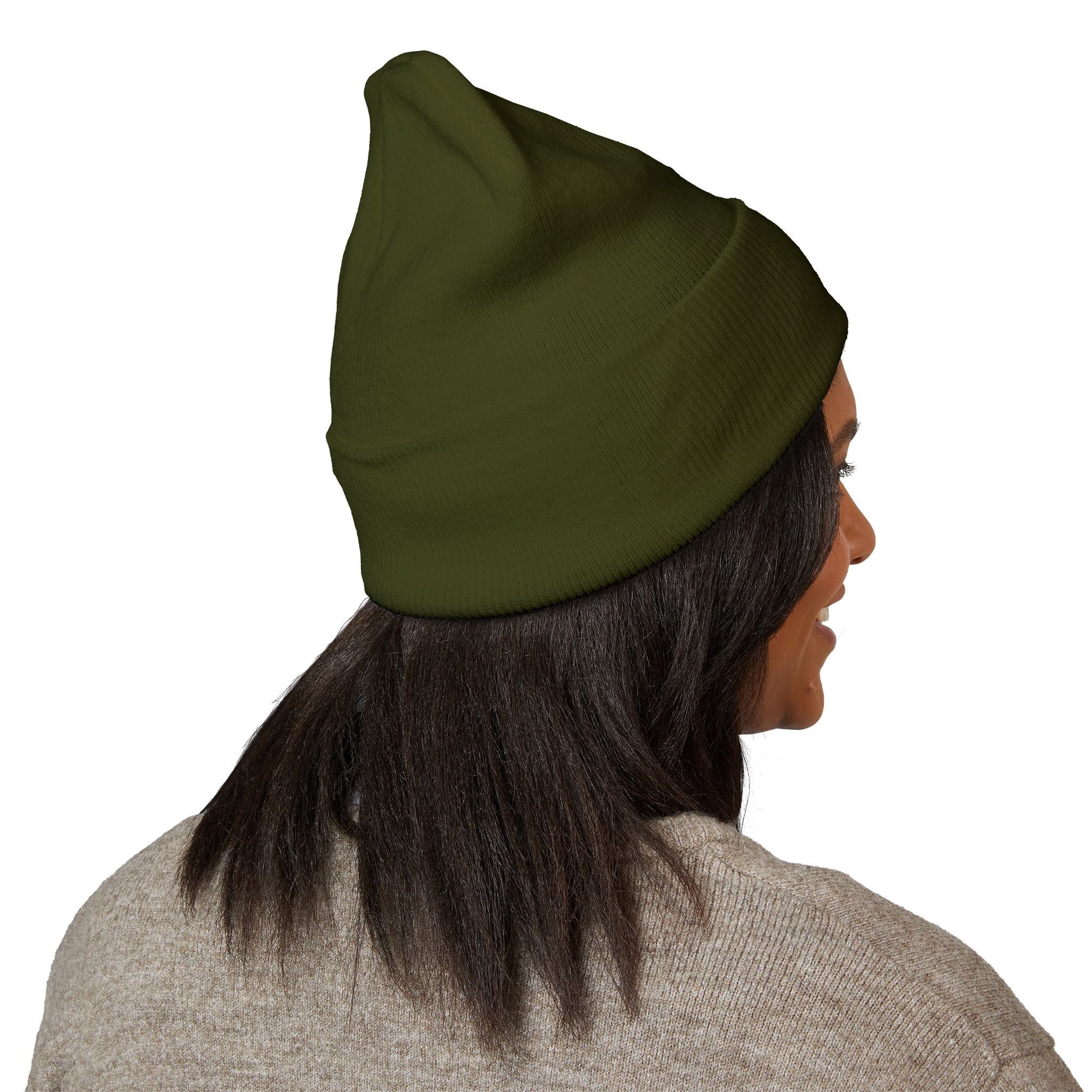 Embroidered 'S' Classic Cuffed Beanie — Minimal Monogram Knit Hat