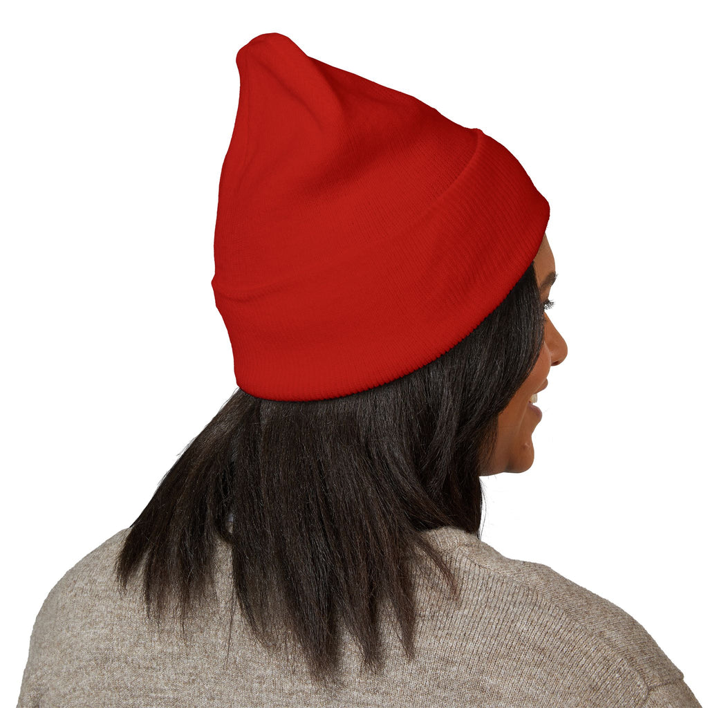 Embroidered 'S' Classic Cuffed Beanie — Minimal Monogram Knit Hat