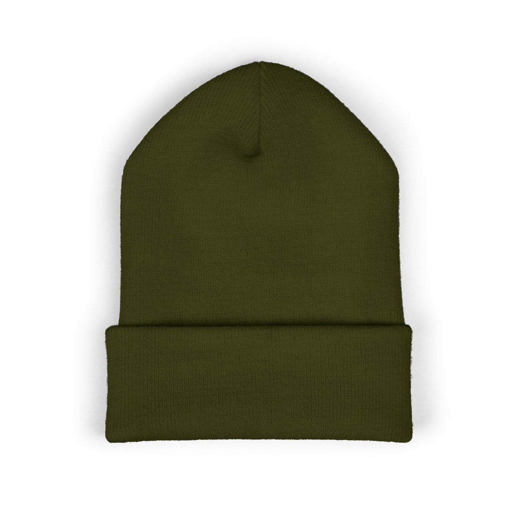 Embroidered 'S' Classic Cuffed Beanie — Minimal Monogram Knit Hat