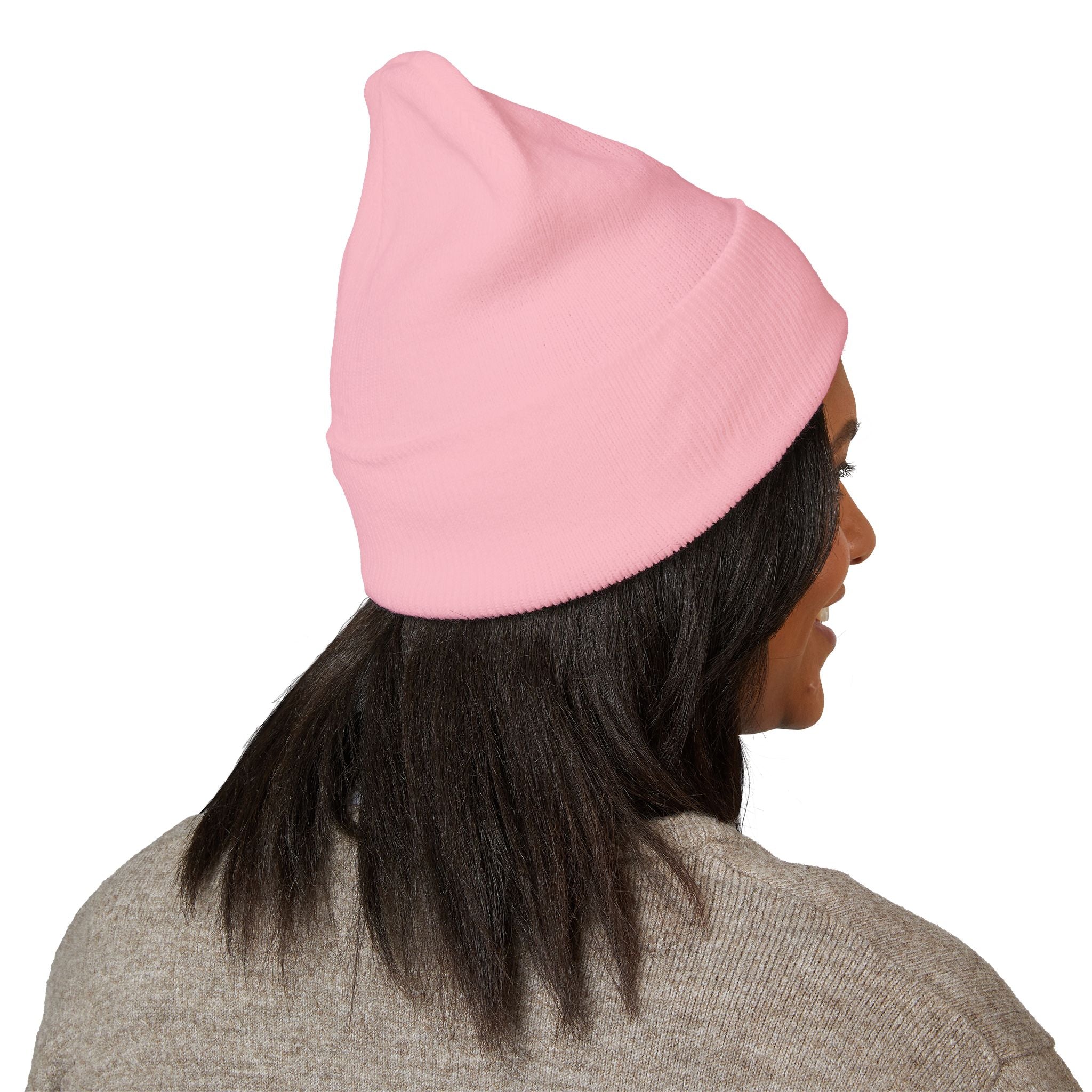 Embroidered 'S' Classic Cuffed Beanie — Minimal Monogram Knit Hat