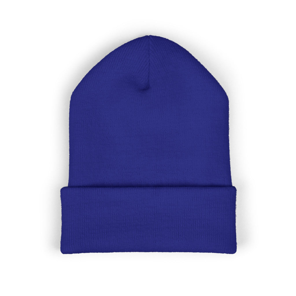 Embroidered 'S' Classic Cuffed Beanie — Minimal Monogram Knit Hat