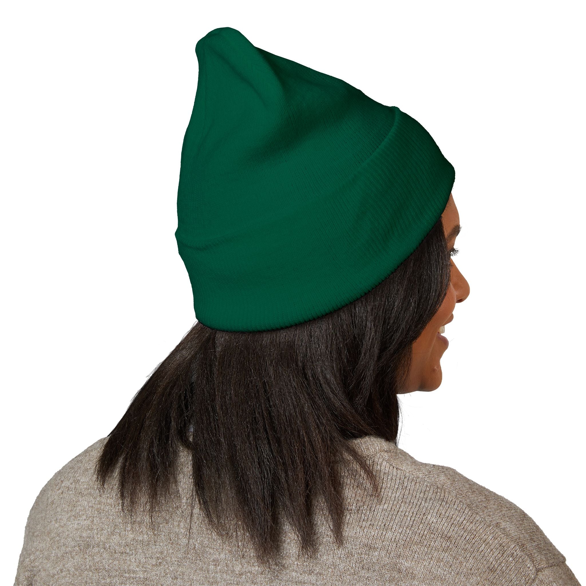 Embroidered 'S' Classic Cuffed Beanie — Minimal Monogram Knit Hat