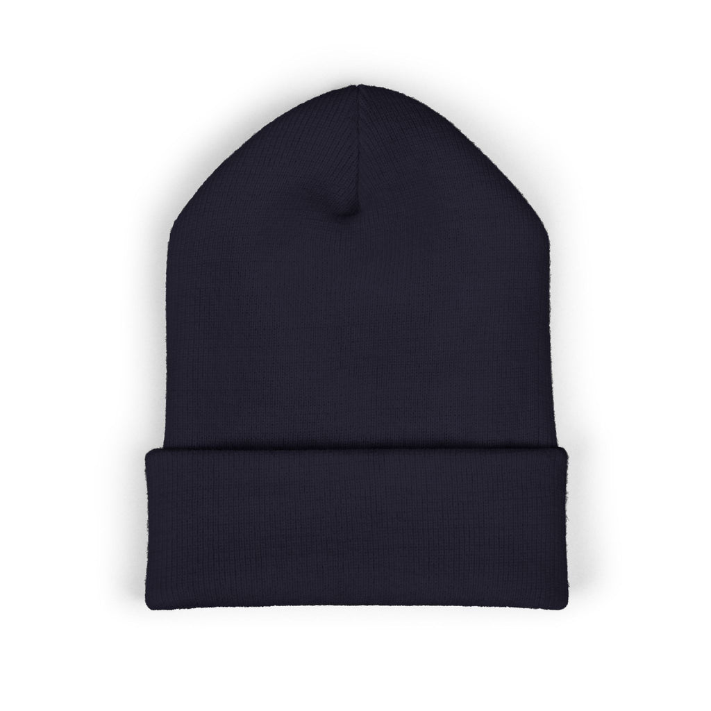 Embroidered 'S' Classic Cuffed Beanie — Minimal Monogram Knit Hat
