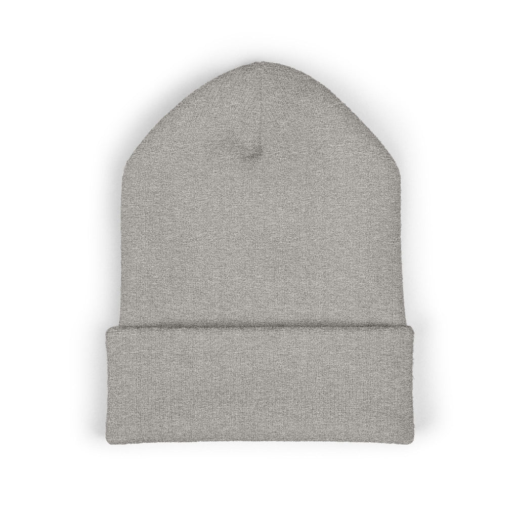 Embroidered 'S' Classic Cuffed Beanie — Minimal Monogram Knit Hat