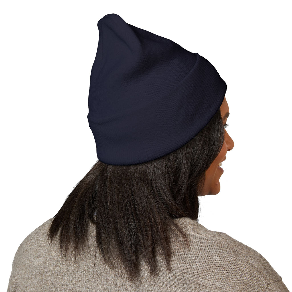 Embroidered 'S' Classic Cuffed Beanie — Minimal Monogram Knit Hat