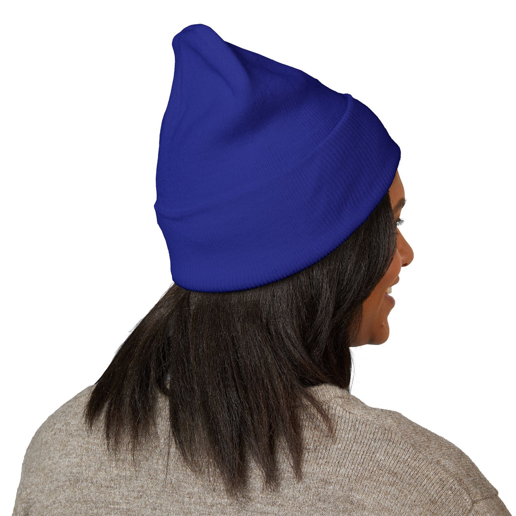 Embroidered 'S' Classic Cuffed Beanie — Minimal Monogram Knit Hat